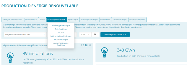 Déclinaison des sous-filières pour le bioénergie électrique